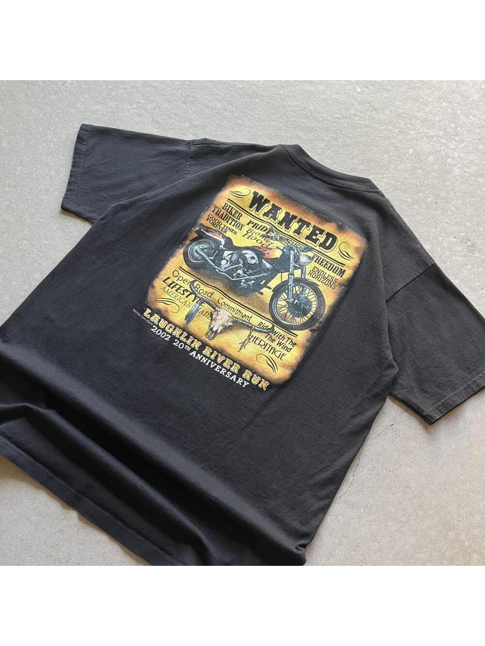 Vintage 2002 Laughlin Biker Graphic T-Shirt